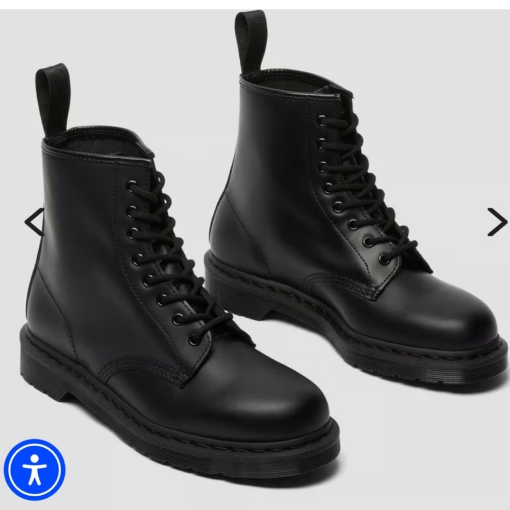 Dr. Martens 1460 Mono Smooth Leather Lace Up Boots Black Stitching
